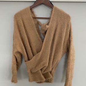 Forever 21 Nude v-neck Sweater: Size S